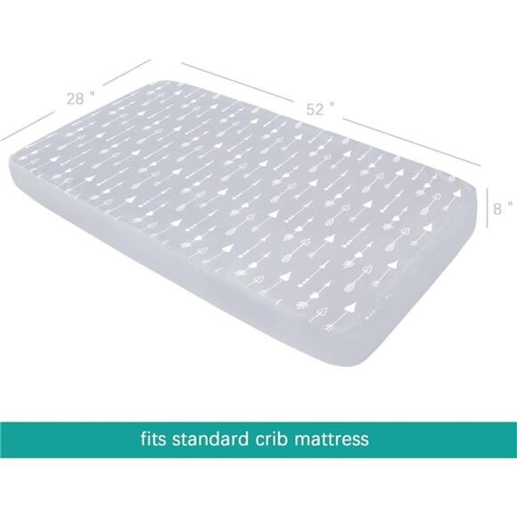 Crib Sheets for Boys and Girls Fitted 4 Pack - Breathable, Soft Microfiber Baby - Picture 3 of 8